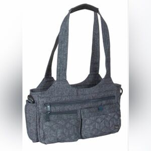 LUG STREETCAR HEATHER GRAY RFID MULTi-POCKET ZIP SHOULDER BAG/TOTE LIKE NEW